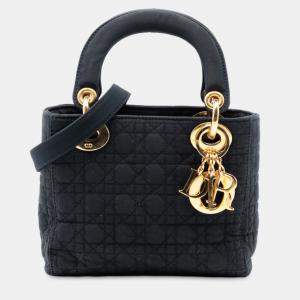 Pre Owned Dior Black Mini Nylon Cannage Lady Dior