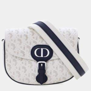 Pre Owned Christian Dior Medium White Calfskin Bobby