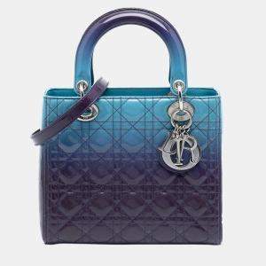مملوكة مسبقًا Dior Purple Medium Ombre Patent Cannage Lady Dior