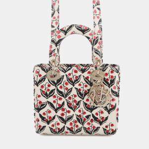 مملوكة مسبقًا Dior Dior 2-Way Bag For Women, Beaded White/Pink/Black Leather Rhinestone Size Small