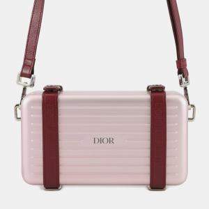 مملوكة مسبقًا Dior Rimowa Collaboration Personal Clutch Bag Pink Aluminium Leather