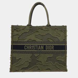 مملوكة مسبقًا Dior Green Canvas Book Tote Bag 42