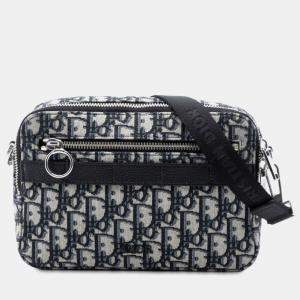 Pre Owned حقيبة كروس بودي ديور سافاري قماش أزرق أوبليك