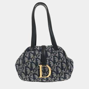Pre Owned Christian Dior Navy Trotter Handbag