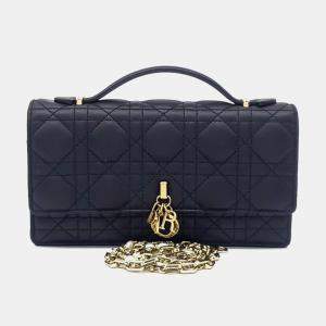 مملوكة مسبقًا Dior Black Leather My Dior Top Handle Mini Bag 