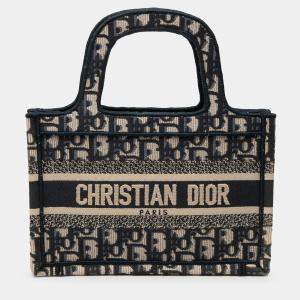 مملوكة مسبقًا Dior Blue Mini Oblique Canvas Book Tote