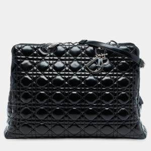 Pre Owned حقيبة تسوق ديور ليدي ديور سوفت كاناج براءات كبيرة سوداء