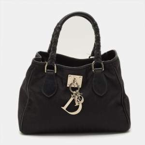 مملوكة مسبقًا Dior Lovely Black Diorissimo Nylon and Leather Tote 