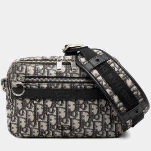 مملوكة مسبقًا Dior Blue Oblique Canvas Safari Crossbody