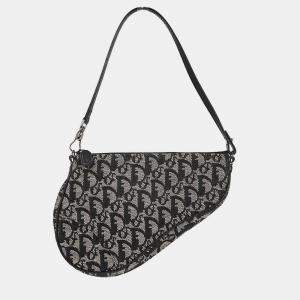 Pre Owned حقيبة سادل تروتر سوداء كريستيان ديور