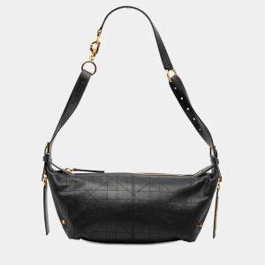 Pre Owned حقيبة ديور سوداء جلد عجل مجعد ماكروكاناج د جورني صغيرة