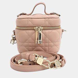 مملوكة مسبقًا Dior Pink Leather Cannage Micro Vanity