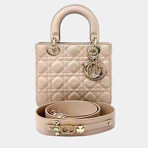 Pre Owned حقيبة ديور لايدي جلد بيج كاناج صغيرة