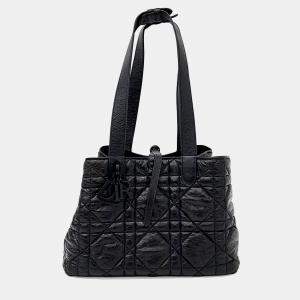 Pre Owned حقيبة ديور متوسطة جلد أسود دائمًا