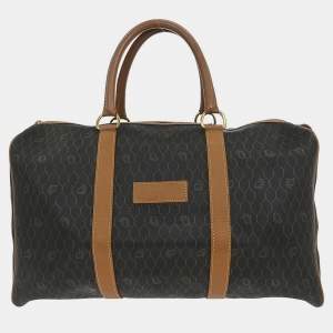 مملوكة مسبقًا Christian Dior Black Brown Honeycomb Duffle Bag