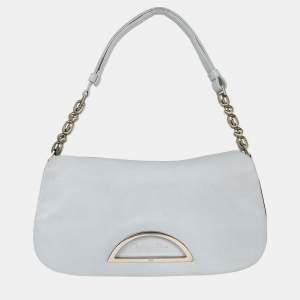 Pre Owned حقيبة ديور ماليس جلد أزرق فاتح