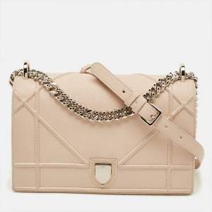 Pre Owned حقيبة كتف ديور ديوراما جلد أزرق وسط بقلاپ