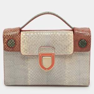 مملوكة مسبقًا Dior Diorever Multicolor Python Leather Shoulder Bag