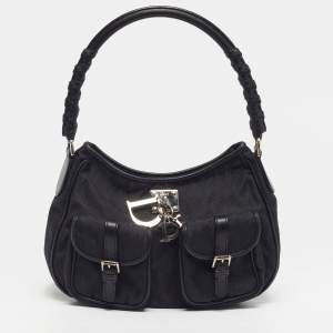 مملوكة مسبقًا Dior Lovely Black Diorissimo Nylon Hobo 