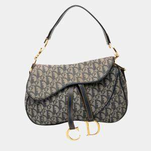 مملوكة مسبقًا حقيبة سادل مزدوجة دينم أزرق ديوريسيمو ديور