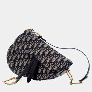 مملوكة مسبقًا Dior Blue Oblique Canvas Saddle Bag