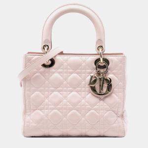 مملوكة مسبقًا Dior Pink Medium Lambskin Cannage Lady Dior