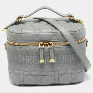 Pre Owned Dior DiorTravel Small Grey Leather Vanity Case