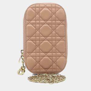 مملوكة مسبقًا حقيبة كروس بودي حامل هاتف جلدي وردي ديور