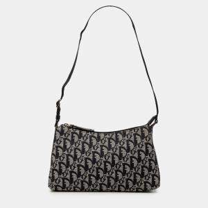 Pre Owned Dior Black Diorissimo Trotter Canvas Shoulder Bag