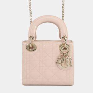 مملوكة مسبقًا Dior Lady Dior Canage Powder Pink Patent Leather Size Mini