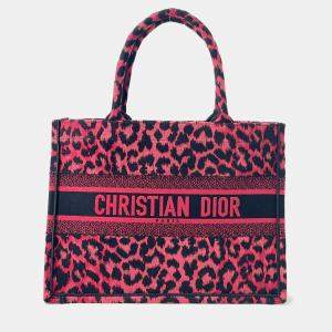مملوكة مسبقًا Dior Book Tote Leopard Pink/Black Canvas Size Medium
