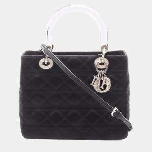 مملوكة مسبقًا Christian Dior Dior Lady Cannage Handbag Fabric Black