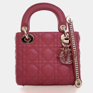 Pre Owned Christian Dior Mini Lambskin Lady Dior