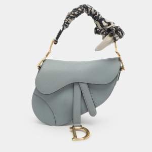 مملوكة مسبقًا Dior Saddle Mini Light Blue Leather Bag