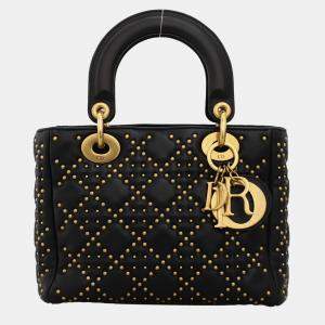 Pre Owned Dior Studded Supple Small Lady Dior