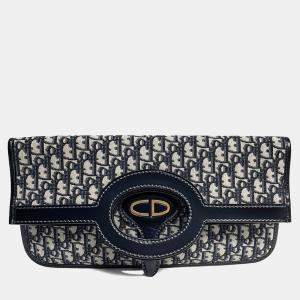 مملوكة مسبقًا Dior Multicolor Fabric Oblique Folding Clutch
