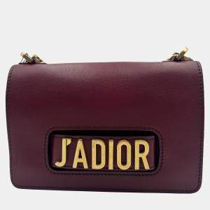 مملوكة مسبقًا Dior Brugundy Leather J'Adior Shoulder Bag