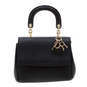 Pre Owned Dior Black Leather Mini Be Dior Top Handle Bag
