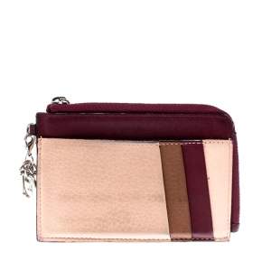مملوكة مسبقًا Dior Multicolor Leather Zipped Card Holder