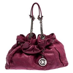 مملوكة مسبقًا Christian Dior Magenta Cannage Leather Le Trente Shoulder Bag