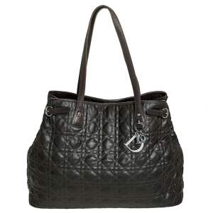 مملوكة مسبقًا Dior Khaki Coated Canvas Medium Panarea Tote