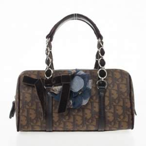 Pre Owned حقيبة ديور تروتر رومنتيك كانفاس مقوى ديوريسيمو بنية