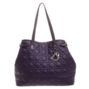 مملوكة مسبقًا Dior Purple Coated Canvas Medium Panarea Tote