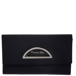 Pre Owned حقيبة كلتش ديور ماليس نايلون أزرق ميدنايت وجلد لامع