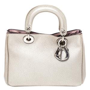 Pre Owned حقيبة يد ديور ديوريسيمو صغيرة جلد ميتاليك 