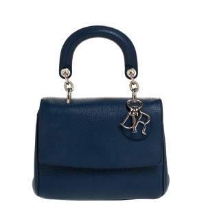 Pre Owned Dior Blue Leather Mini Be Dior Top Handle Bag