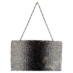 مملوكة مسبقًا Dior White/Black Sequins Chain Clutch