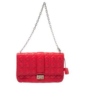 Dior Crimson Red Cannage Leather Large Miss Dior Flap Bag