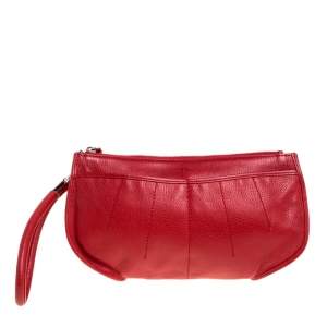 مملوكة مسبقًا Dior Red Leather Wristlet 61 Clutch