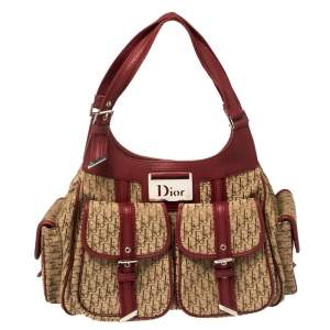 مملوكة مسبقًا Dior Beige/Red Diorissimo Canvas Multi Pocket Shoulder Bag